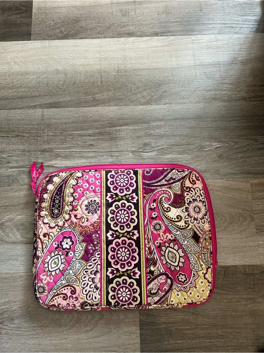 Vera Bradley Pink Paisley Quilted laptop sleeve